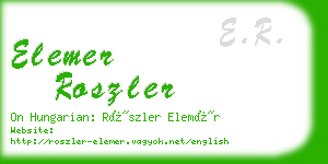 elemer roszler business card